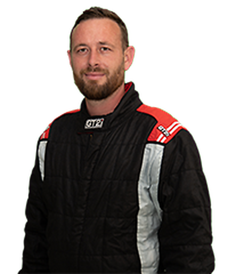 Portrait du pilote en combinaison de course
